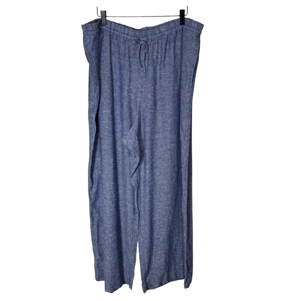Reitman's Blue Linen Wide Leg Pants Size XXL Petite - Picture 3 of 13
